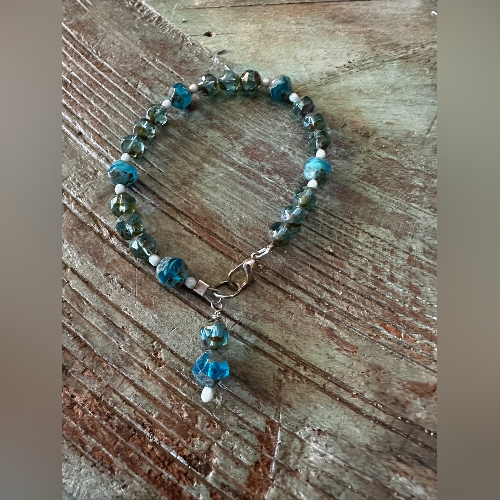 Shades of  Blue Beaded Bracelet
